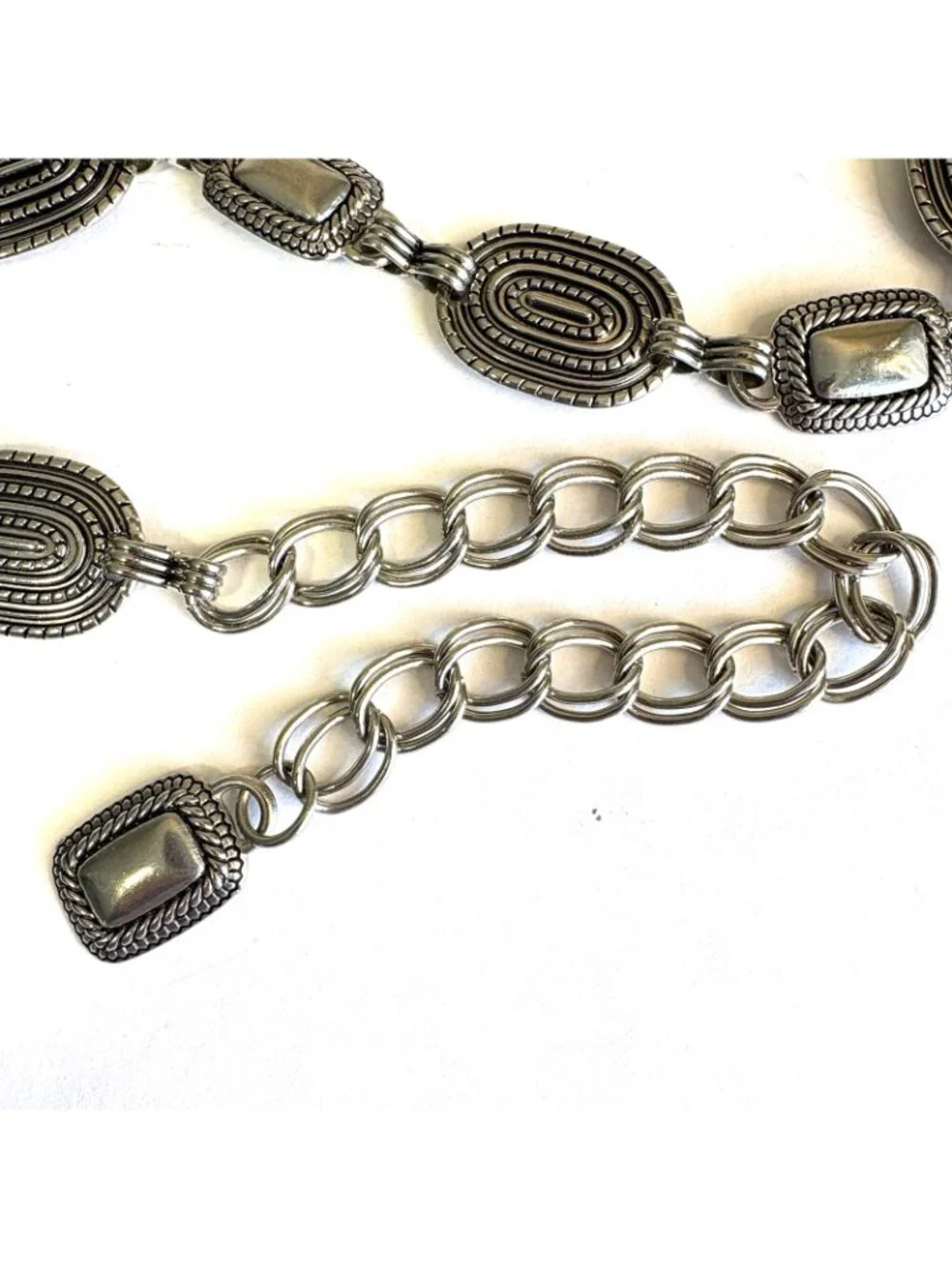 BELT Womens Metal Chain Belt Silver Tone Western Boho Biker Heavyweight 43